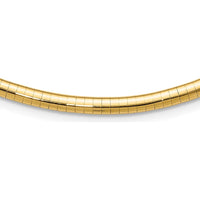 14K Yellow Gold Polished 4mm Lightweight Domed Omega Necklace - 16” Length by Oro Pregiato