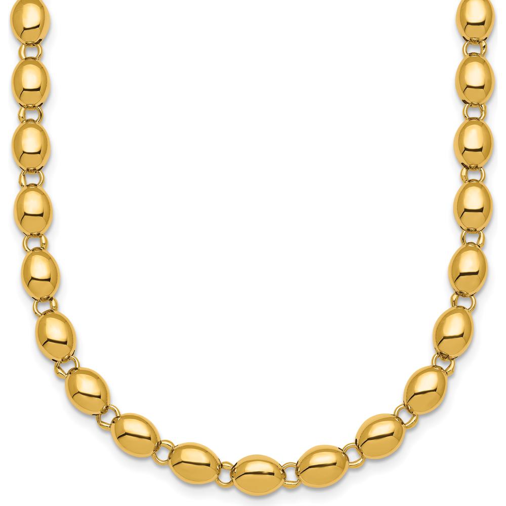 14K Yellow Gold Polished 5.25mm Beaded Necklace - 18 Inches by 0