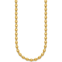 14K Yellow Gold Polished 5.25mm Beaded Necklace - 18 Inches by 0
