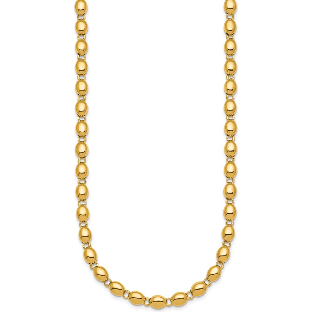 14K Yellow Gold Polished 5.25mm Beaded Necklace - 18 Inches by 0