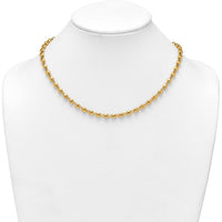 14K Yellow Gold Polished 5.25mm Beaded Necklace - 18 Inches by 0
