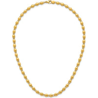 14K Yellow Gold Polished 5.25mm Beaded Necklace - 18 Inches by 0