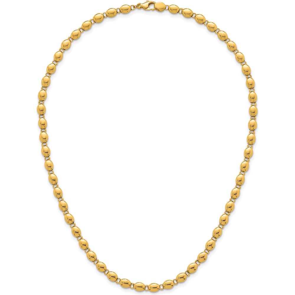 14K Yellow Gold Polished 5.25mm Beaded Necklace - 18 Inches by 0