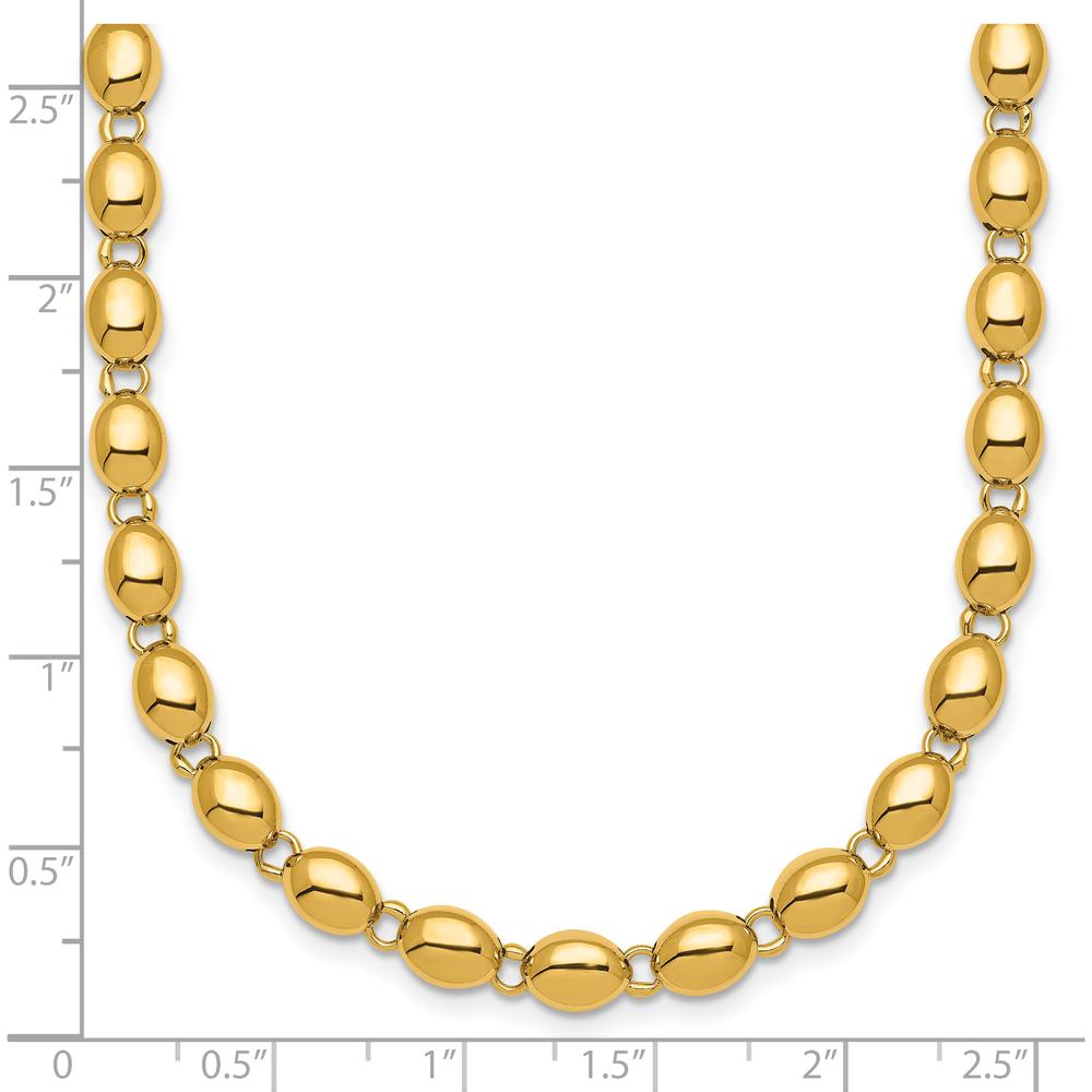 14K Yellow Gold Polished 5.25mm Beaded Necklace - 18 Inches by 0