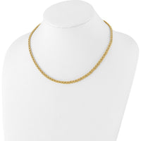 14K Yellow Gold Polished 5.3mm Fancy Triple Link Necklace - 18" by 0