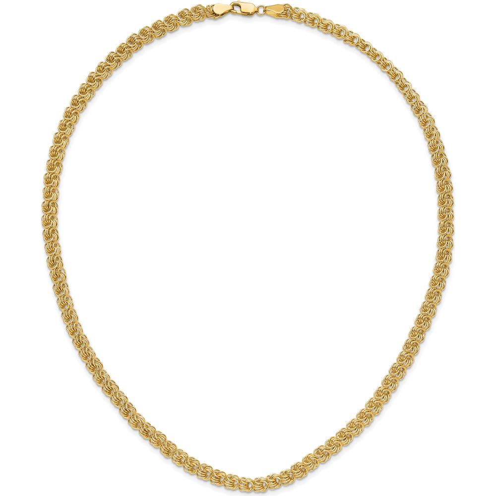 14K Yellow Gold Polished 5.3mm Fancy Triple Link Necklace - 18" by 0