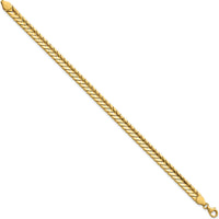 14K Yellow Gold Polished 5.6mm Fancy Chevron Link Bracelet - 7.5" Length by 0