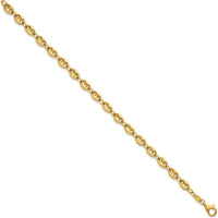 14K Yellow Gold Polished 5.6mm Puffed Anchor/Mariner Link Bracelet - 7.5" Length by 0