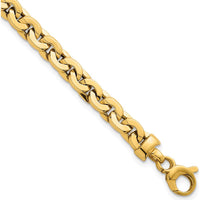 14K Yellow Gold Polished 5.75mm Fancy Cable Link Bracelet - 7.5 Inch Length by 0