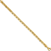 14K Yellow Gold Polished 5.75mm Fancy Cable Link Bracelet - 7.5 Inch Length by 0