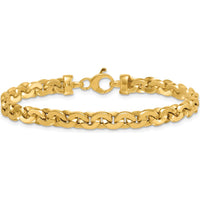 14K Yellow Gold Polished 5.75mm Fancy Cable Link Bracelet - 7.5 Inch Length by 0