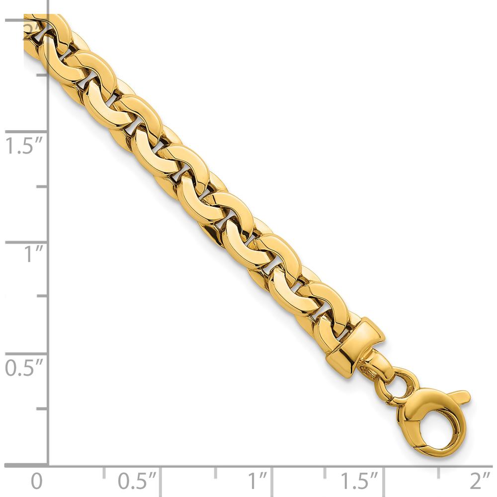 14K Yellow Gold Polished 5.75mm Fancy Cable Link Bracelet - 7.5 Inch Length by 0
