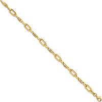 14K Yellow Gold Polished 5.75mm Fancy Open Link Bracelet - 7.25" by 0