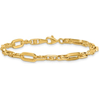 14K Yellow Gold Polished 5.75mm Fancy Open Link Bracelet - 7.25" by 0