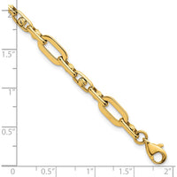 14K Yellow Gold Polished 5.75mm Fancy Open Link Bracelet - 7.25" by 0