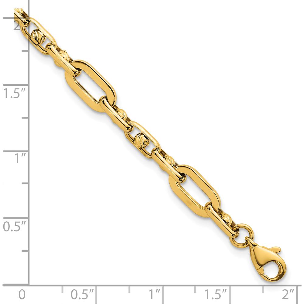 14K Yellow Gold Polished 5.75mm Fancy Open Link Bracelet - 7.25" by 0