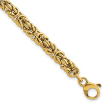 14K Yellow Gold Polished 5.75mm Fancy Rounded Byzantine Link 7.5" Bracelet by 0