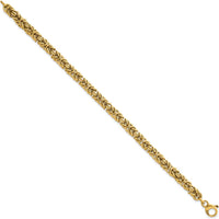 14K Yellow Gold Polished 5.75mm Fancy Rounded Byzantine Link 7.5" Bracelet by 0
