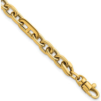 14K Yellow Gold Polished 5.7mm Oval and Anchor Link 7.5" Bracelet by 0