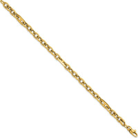 14K Yellow Gold Polished 5.7mm Oval and Anchor Link 7.5" Bracelet by 0