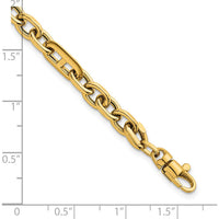 14K Yellow Gold Polished 5.7mm Oval and Anchor Link 7.5" Bracelet by 0