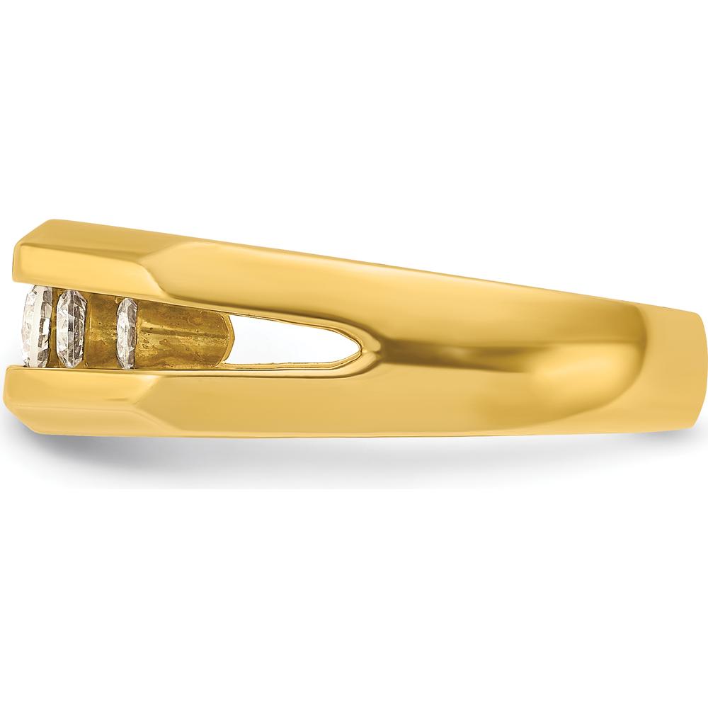 14K Yellow Gold Polished 5-Stone Diamond Ring with Round Faceted Diamonds - 1/2 Carats Total Diamond Weight by IBGoodman