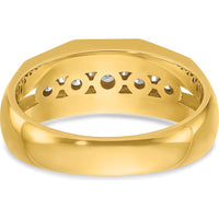 14K Yellow Gold Polished 5-Stone Diamond Ring with Round Faceted Diamonds - 1/2 Carats Total Diamond Weight by IBGoodman