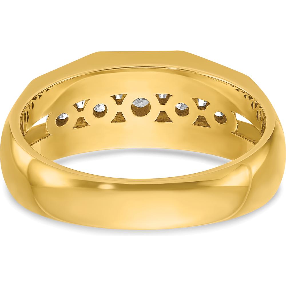 14K Yellow Gold Polished 5-Stone Diamond Ring with Round Faceted Diamonds - 1/2 Carats Total Diamond Weight by IBGoodman