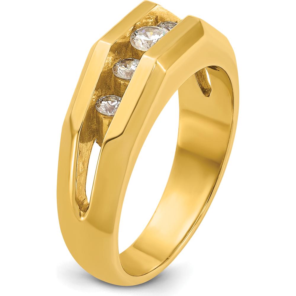 14K Yellow Gold Polished 5-Stone Diamond Ring with Round Faceted Diamonds - 1/2 Carats Total Diamond Weight by IBGoodman