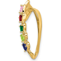 14K Yellow Gold Polished 5-Stone Heart Slide Pendant for Mother's Day and Family Keepsakes by Oro Pregiato