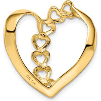 14K Yellow Gold Polished 5-Stone Heart Slide Pendant for Mother's Day and Family Keepsakes by Oro Pregiato