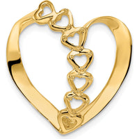 14K Yellow Gold Polished 5-Stone Heart Slide Pendant for Mother's Day and Family Keepsakes by Oro Pregiato