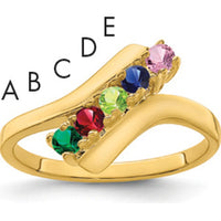 14K Yellow Gold Polished 5-Stone Mother's Ring Mounting by Oro Pregiato