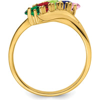 14K Yellow Gold Polished 5-Stone Mother's Ring Mounting by Oro Pregiato