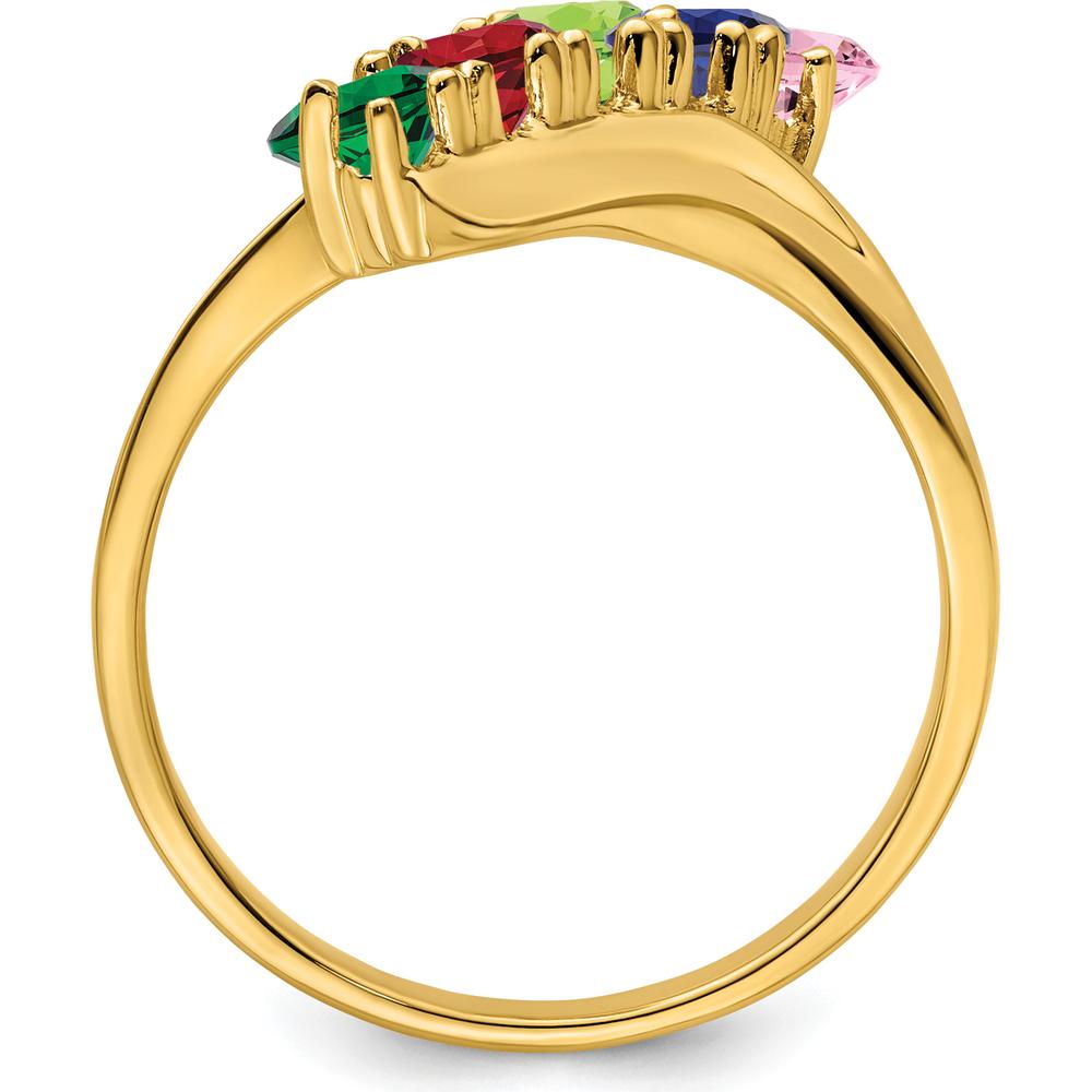 14K Yellow Gold Polished 5-Stone Mother's Ring Mounting by Oro Pregiato
