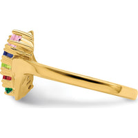 14K Yellow Gold Polished 5-Stone Mother's Ring Mounting by Oro Pregiato