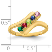 14K Yellow Gold Polished 5-Stone Mother's Ring Mounting by Oro Pregiato