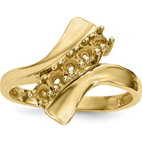 14K Yellow Gold Polished 5-Stone Mother's Ring Mounting by Oro Pregiato