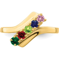 14K Yellow Gold Polished 5-Stone Mother's Ring Mounting by Oro Pregiato