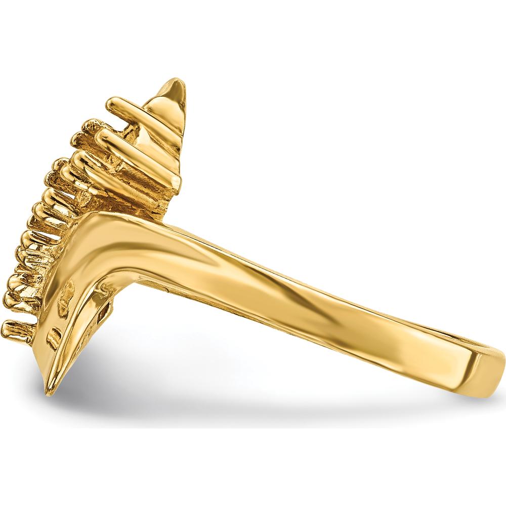 14K Yellow Gold Polished 5-Stone Mother's Ring Mounting by Oro Pregiato