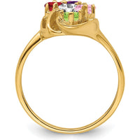 14K Yellow Gold Polished 5-Stone Mother's Ring Mounting by Oro Pregiato