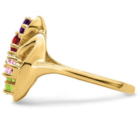 14K Yellow Gold Polished 5-Stone Mother's Ring Mounting by Oro Pregiato