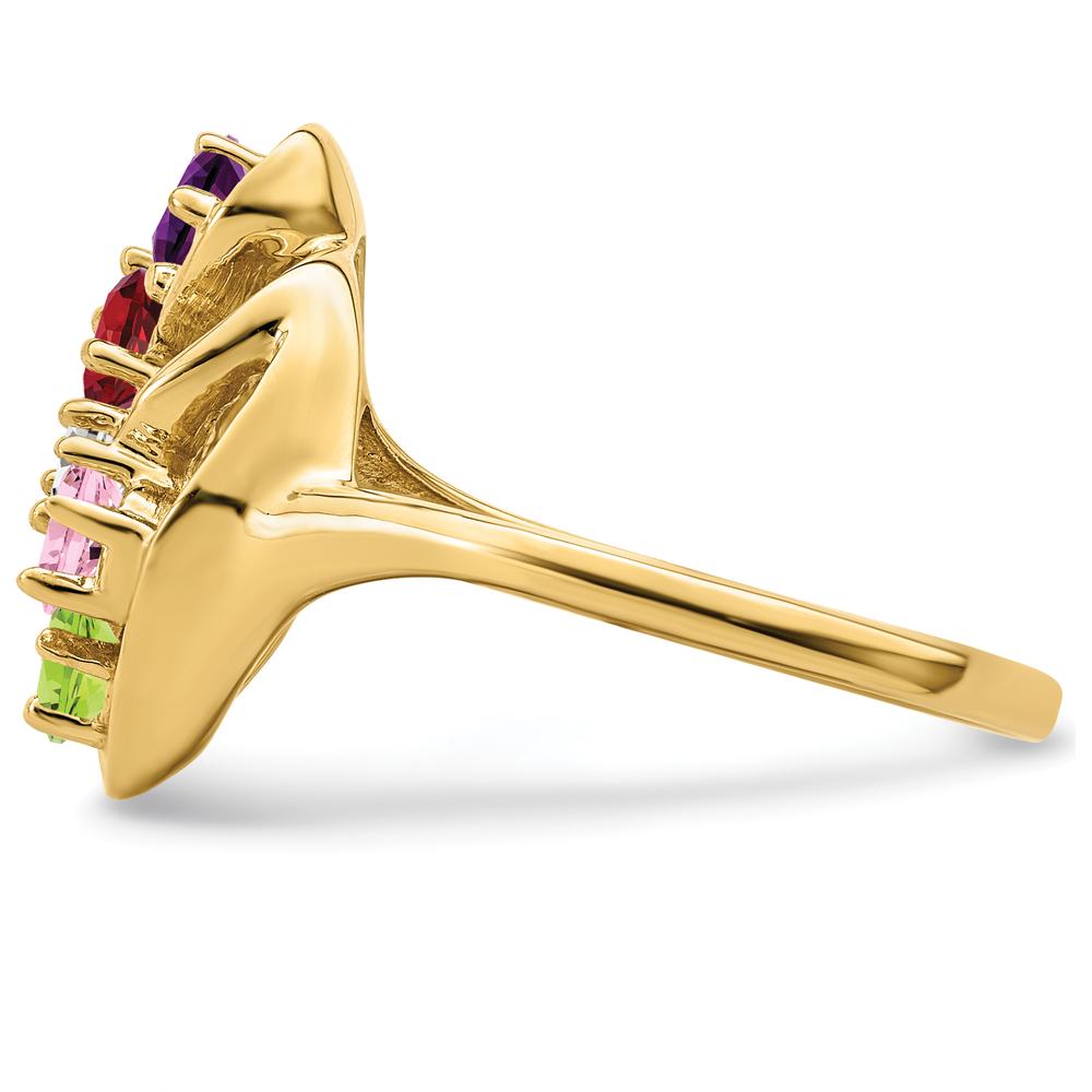14K Yellow Gold Polished 5-Stone Mother's Ring Mounting by Oro Pregiato