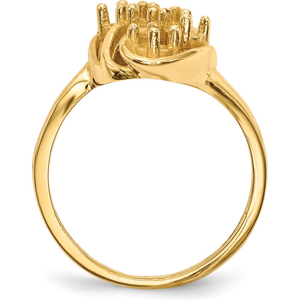 14K Yellow Gold Polished 5-Stone Mother's Ring Mounting by Oro Pregiato