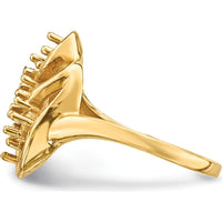 14K Yellow Gold Polished 5-Stone Mother's Ring Mounting by Oro Pregiato