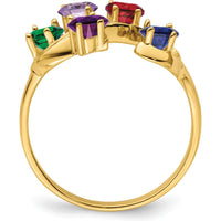14K Yellow Gold Polished 5-Stone Mother's Ring Mounting by Monteluci Fine Jewelry