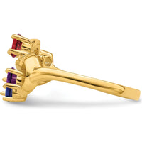14K Yellow Gold Polished 5-Stone Mother's Ring Mounting by Monteluci Fine Jewelry