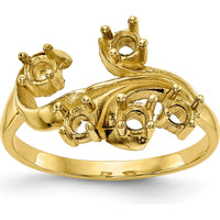 14K Yellow Gold Polished 5-Stone Mother's Ring Mounting by Monteluci Fine Jewelry