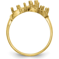 14K Yellow Gold Polished 5-Stone Mother's Ring Mounting by Monteluci Fine Jewelry