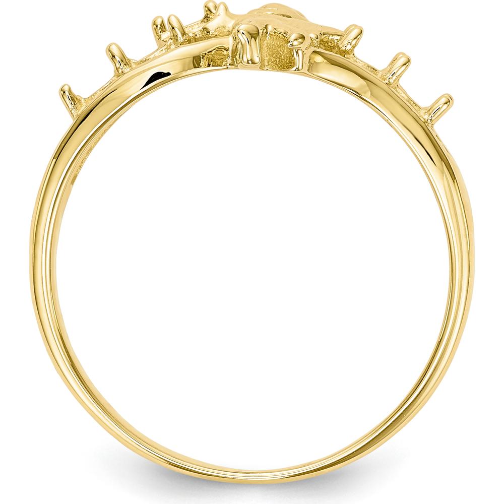 14K Yellow Gold Polished 5-Stone Mother's Ring with Angel Design by Oro Pregiato